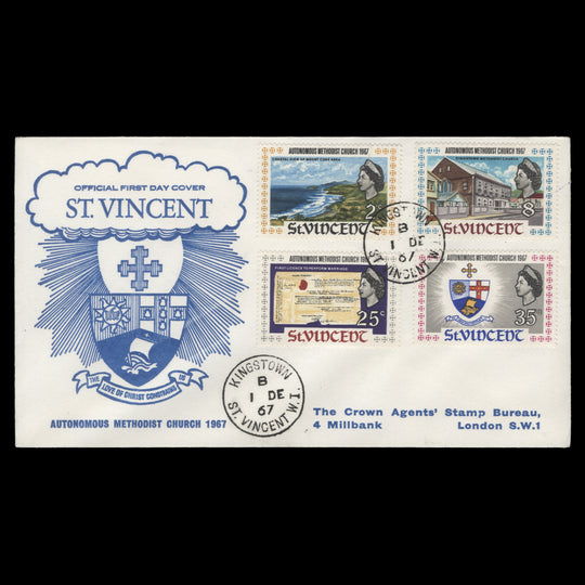 Saint Vincent 1967 Autonomous Methodist Church first day cover, KINGSTOWN