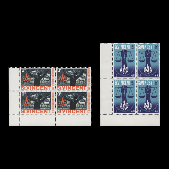 Saint Vincent 1968 (MNH) Human Rights Year blocks