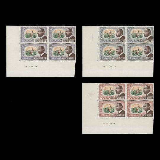 Saint Vincent 1968 (MNH) Martin Luther King Commemoration plate blocks