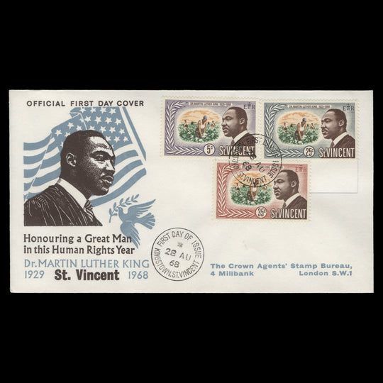 Saint Vincent 1968 Martin Luther King Commemoration first day cover, KINGSTOWN