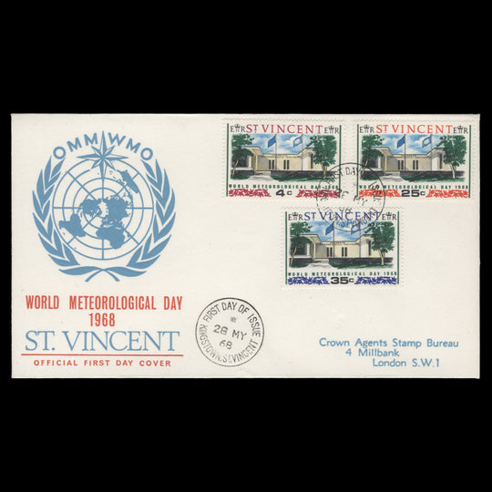 Saint Vincent 1968 World Meteorological Day first day cover, KINGSTOWN