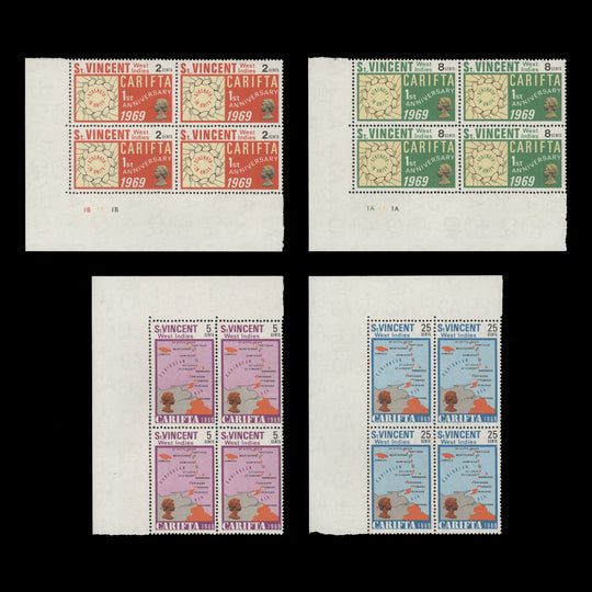 Saint Vincent 1969 (MNH) CARIFTA Anniversary blocks