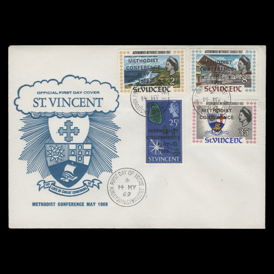 Saint Vincent 1969 Methodist Conference first day cover, KINGSTOWN
