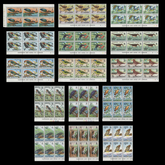 Saint Vincent 1970 (MNH) Birds imprint blocks