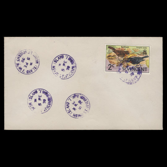 Saint Vincent 1970 (Used) 2c Bullfinch cover, UNION ISLAND