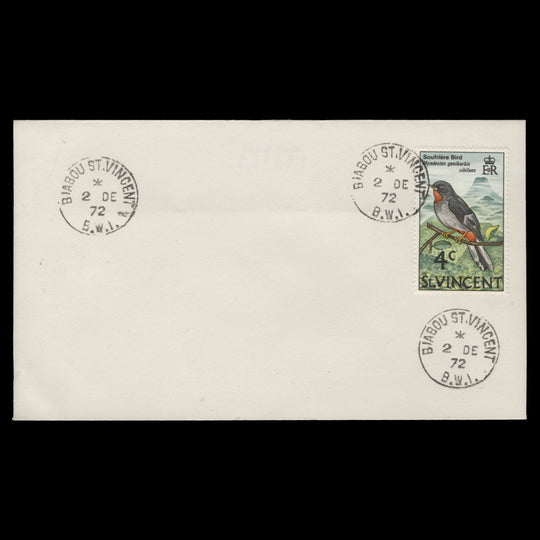 Saint Vincent 1970 (Used) 4c Soufrière Bird cover, BIABOU