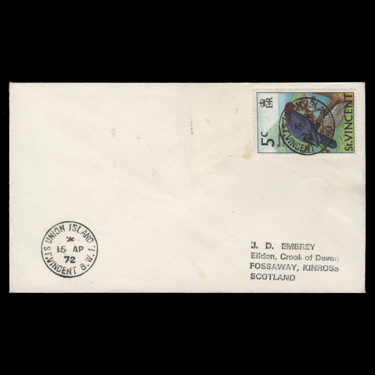 Saint Vincent 1970 (Used) 5c Ramier cover, UNION ISLAND