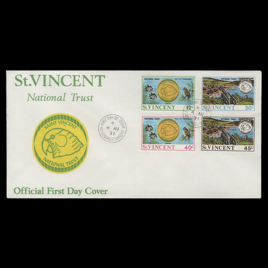 Saint Vincent 1971 National Trust first day cover, KINGSTOWN