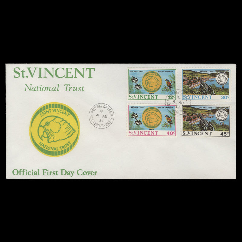 Saint Vincent 1971 National Trust first day cover, KINGSTOWN