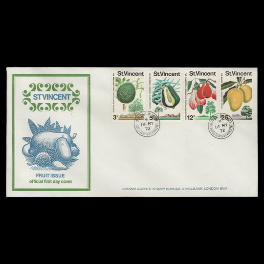 Saint Vincent 1972 Fruit first day cover, KINGSTOWN