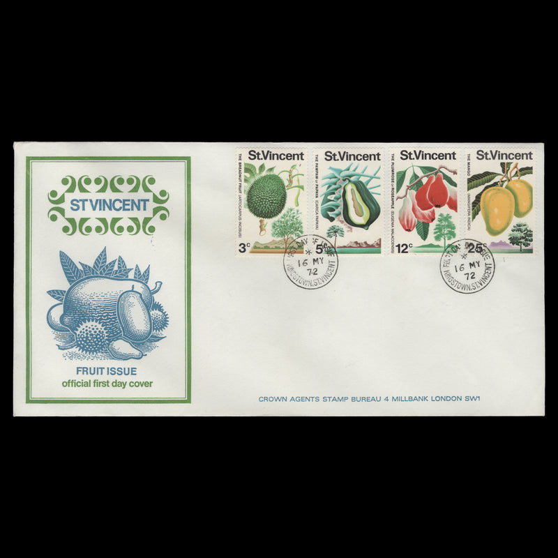 Saint Vincent 1972 Fruit first day cover, KINGSTOWN
