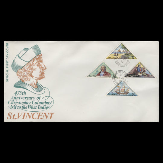 Saint Vincent 1973 Columbus's Visit to West Indies first day cover, KINGSTOWN