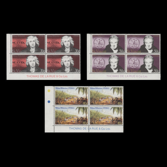 Saint Vincent 1973 (MNH) William Wilberforce Death Anniversary imprint blocks