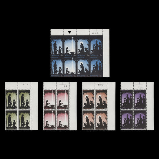 Saint Vincent 1974 (MNH) Christmas sheet number blocks