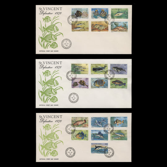 Saint Vincent 1975-77 Marine Life definitives first day covers