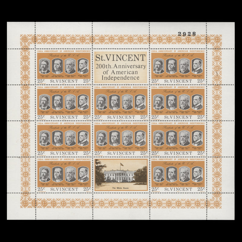 Saint Vincent 1975 (MNH) American Independence Anniversary sheetlets