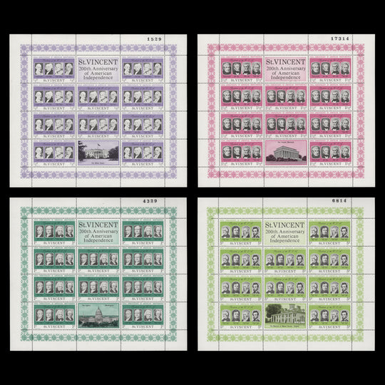 Saint Vincent 1975 (MNH) American Independence Anniversary sheetlets