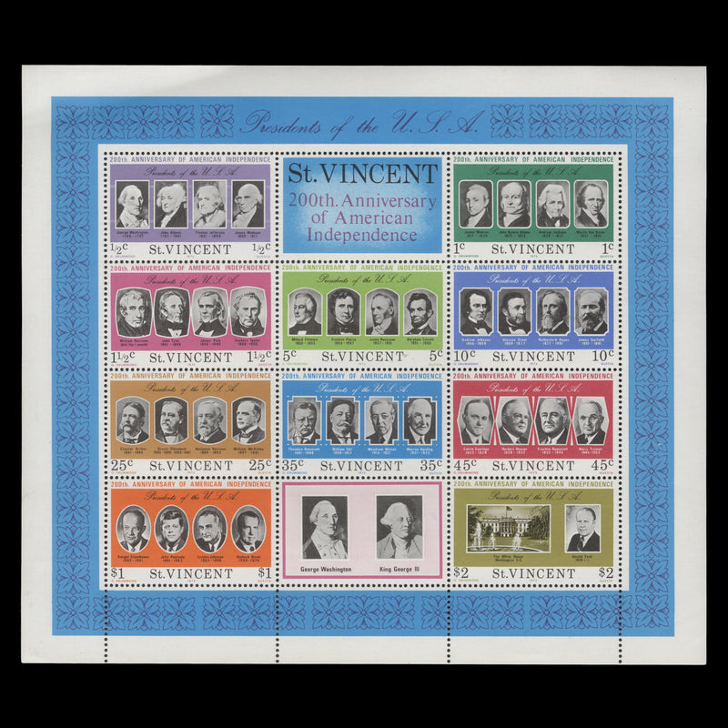 Saint Vincent 1975 (MNH) American Independence Anniversary sheetlets