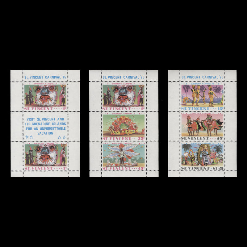 Saint Vincent 1975 (MNH) Kingston Carnival booklet panes