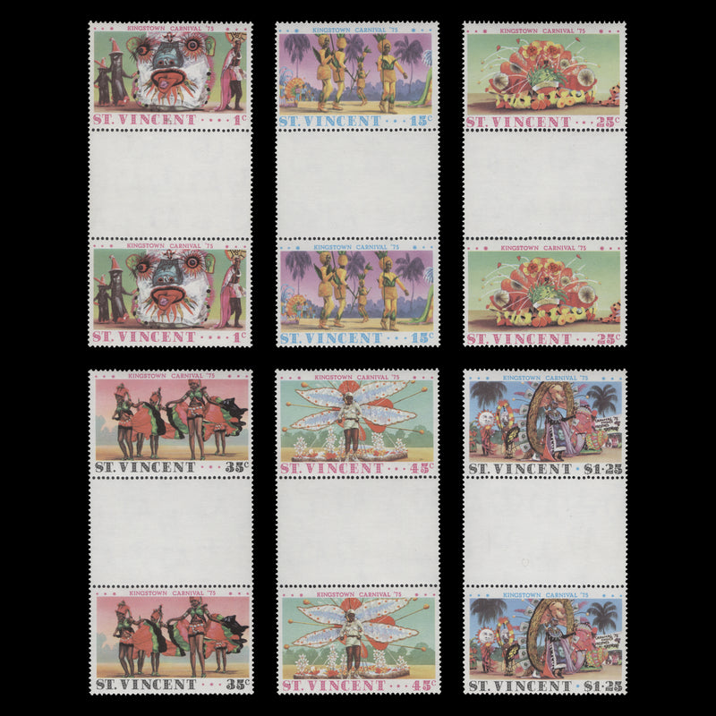 Saint Vincent 1975 (MNH) Kingston Carnival gutter pairs