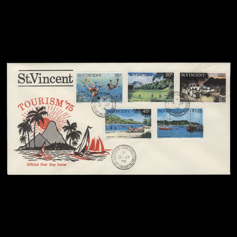 Saint Vincent 1975 Tourism first day cover, KINGSTOWN