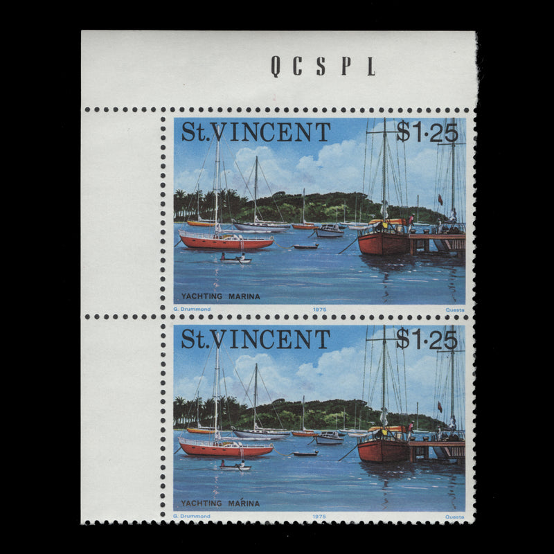 Saint Vincent 1975 (Variety) $1.25 Tourism pair with accent over 'R' flaw