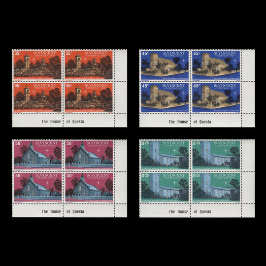 Saint Vincent 1976 (MNH) Christmas imprint blocks