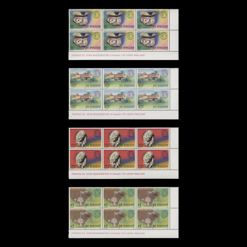 Saint Vincent 1976 (MNH) National Trust imprint blocks