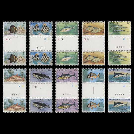 Saint Vincent 1977 (MNH) Marine Life gutter pairs, '1977' imprint