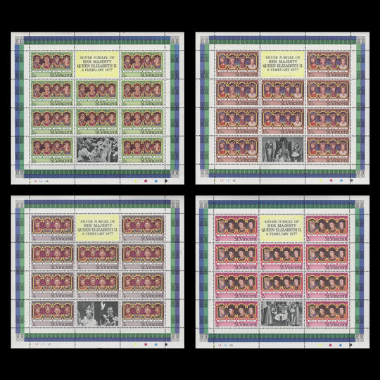 Saint Vincent 1977 (MNH) Silver Jubilee sheetlets and miniature sheet