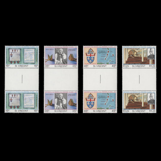 Saint Vincent 1977 (MNH) Windward Islands Diocese Centenary gutter pairs