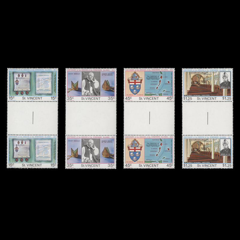 Saint Vincent 1977 (MNH) Windward Islands Diocese Centenary gutter pairs