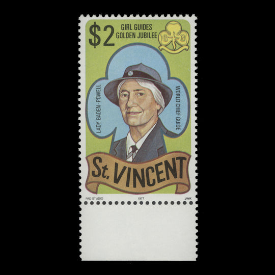Saint Vincent 1977 (Variety) $2 Girl Guides Golden Jubilee missing '1930-1977' overprint