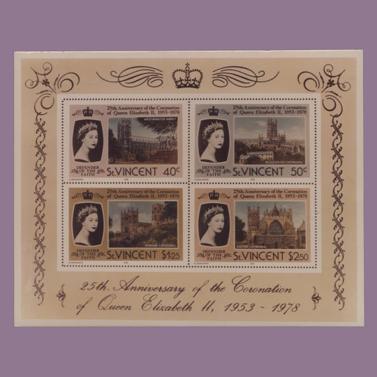 Saint Vincent 1978 Coronation Anniversary miniature sheet photographic proof