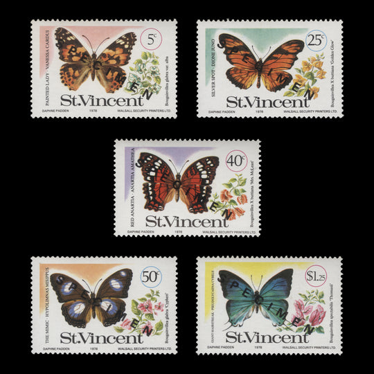 Saint Vincent 1978 (MNH) Butterflies & Bougainvilleas SPECIMEN set