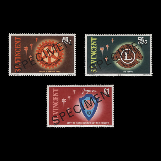 Saint Vincent 1978 (MNH) International Service Clubs SPECIMEN set