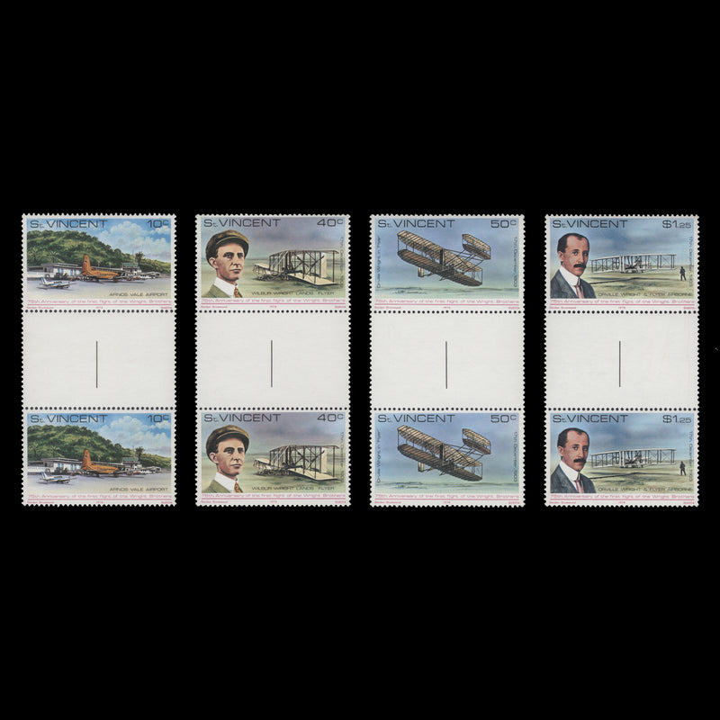 Saint Vincent 1978 (MNH) Powered Flight Anniversary gutter pairs