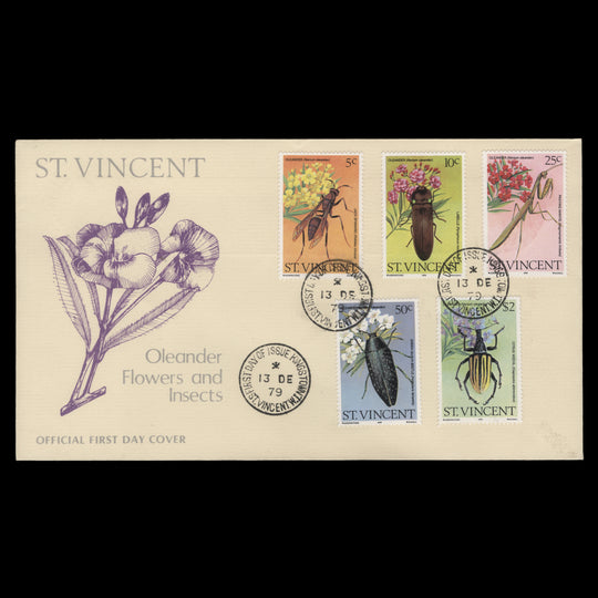 Saint Vincent 1979 Flowers & Insects first day cover, KINGSTON