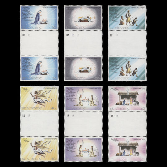 Saint Vincent 1979 (MNH) Christmas gutter pairs