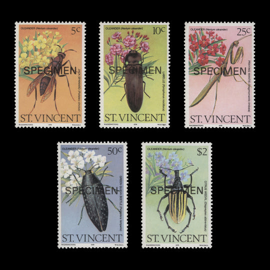 Saint Vincent 1979 (MNH) Flowers & Insects SPECIMEN set