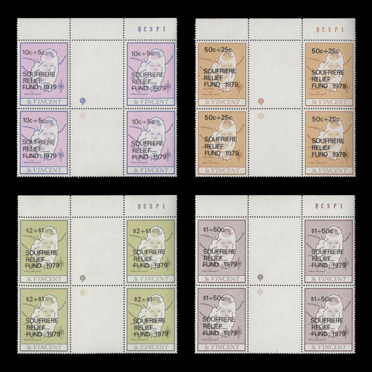 Saint Vincent 1979 (MNH) Soufrière Relief Fund gutter traffic light blocks