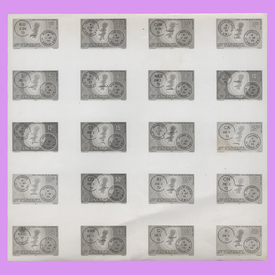 Saint Vincent 1979 Post Offices Definitives composite photographic proof