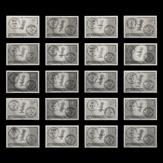 Saint Vincent 1979 Post Offices Definitives photographic proofs