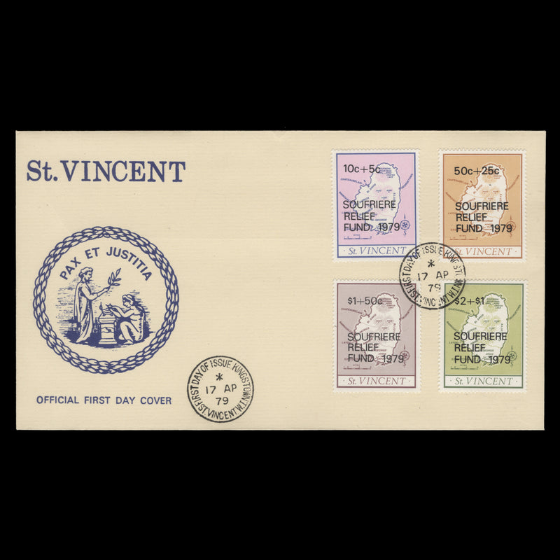 Saint Vincent 1979 Soufrière Relief Fund first day cover, KINGSTOWN