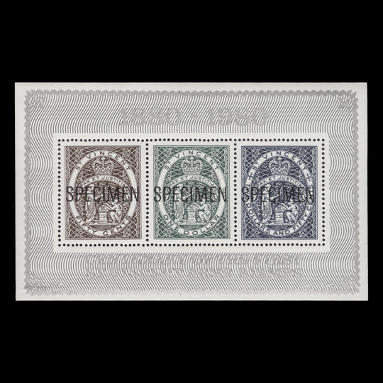 Saint Vincent 1980 Arms Stamps Centenary SPECIMEN miniature sheet