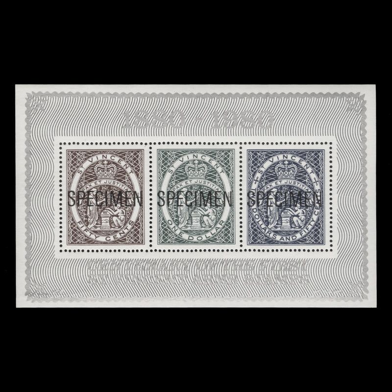 Saint Vincent 1980 Arms Stamps Centenary SPECIMEN miniature sheet