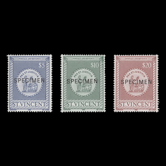 Saint Vincent 1980 (MNH) Postal Fiscals with SPECIMEN overprint