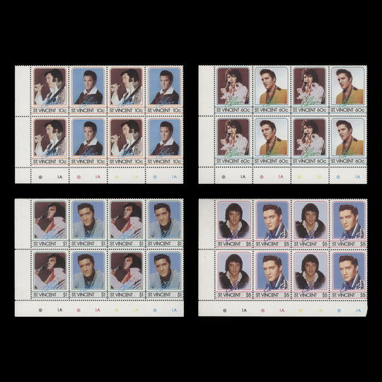 Saint Vincent 1985 (MNH) Elvis Presley plate blocks