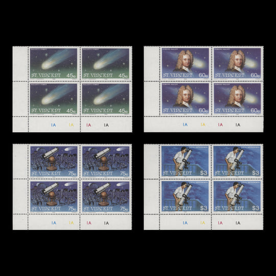 Saint Vincent 1986 (MNH) Appearance of Halley's Comet plate blocks