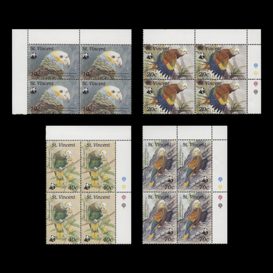 Saint Vincent 1989 (MNH) Wildlife Conservation/Parrots blocks